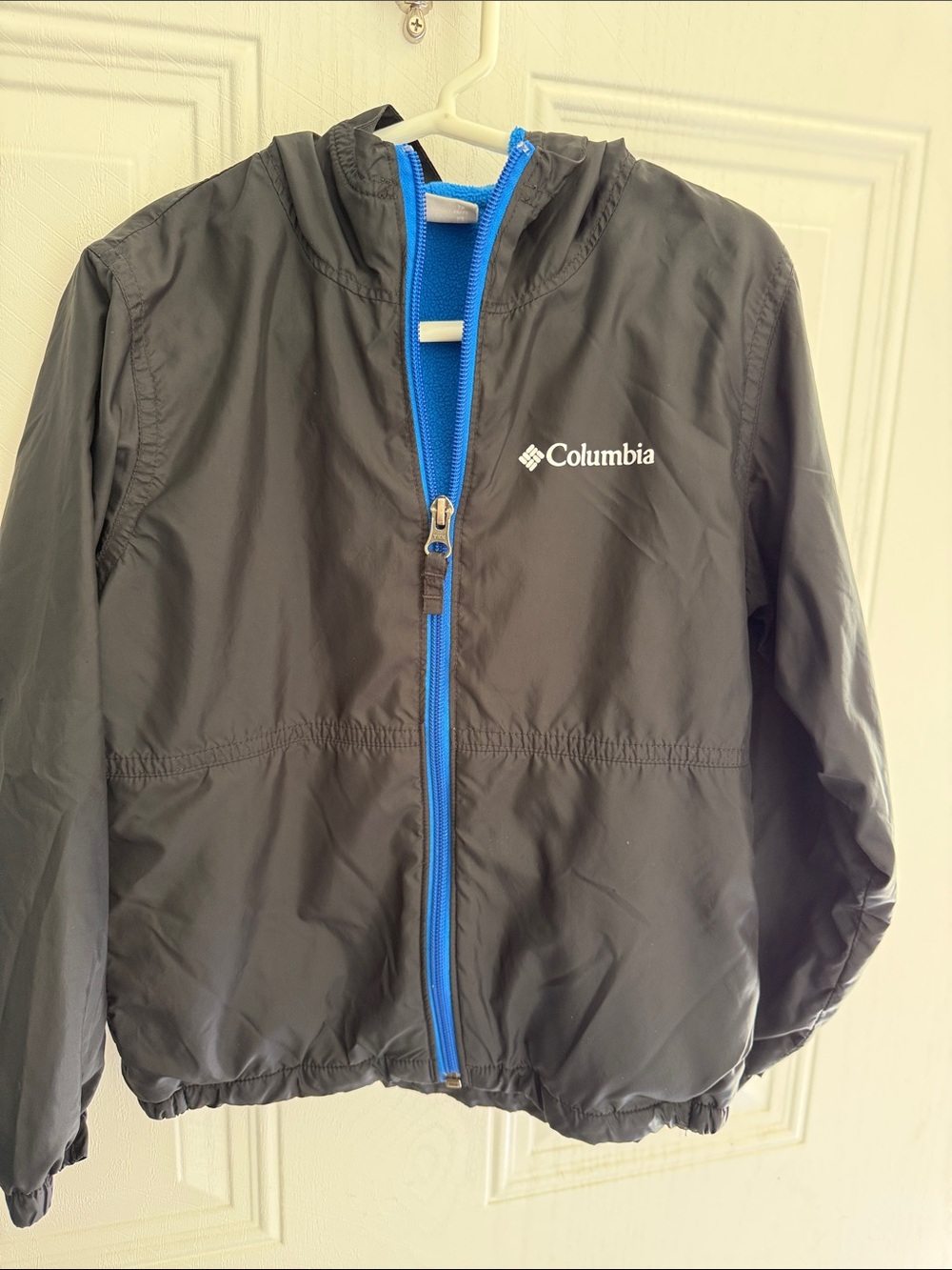 Columbia Black Jacket with Blue Zipper